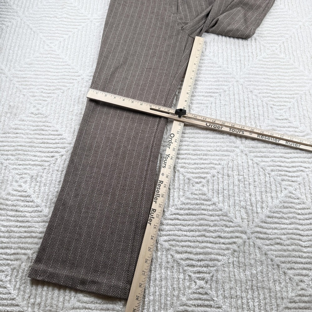 New York & Company Pants Womens S Brown Herringbone Stretch Dress Trousers Work - Picture 5 of 12